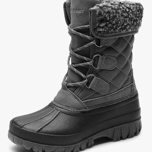 Dream Pairs Gray Quilted Winter Boots